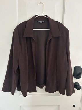 Briggs New York Chocolate Brown Suede Zip Up Jacket